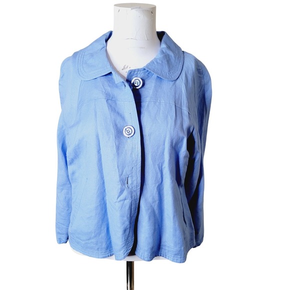 Elementz Tops - Elementz size PS womens button top pockets collar stretch linen petite